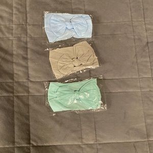 Blue, gray, teal, baby head bands newborn-1year